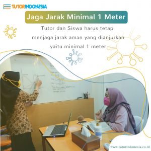 Mejaga jarak aman minimal 1 meter