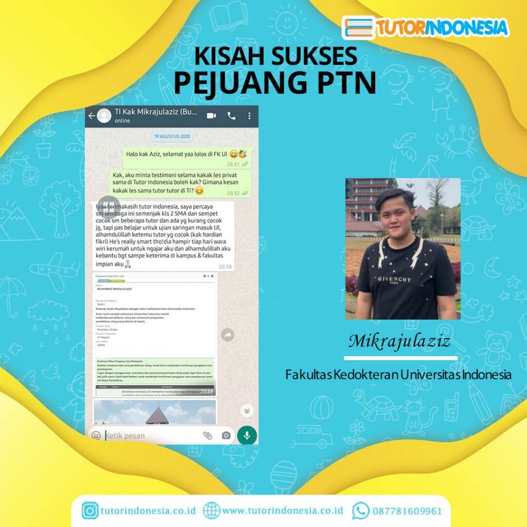 siswa tutorIndonesia diterima di Kedokteran UI